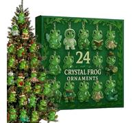 Christmas Countdown Calendar 2025 - 2D Acrylic, Winter Holiday Decoration, Christmas Countdown Decoration with 24 Frog Ornaments | Festive Display de