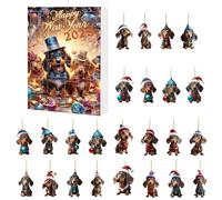 Christmas Countdown Calendar 2025 Christmas Advent Calendar 24 Days Dog Calendar - 2D Cute Pendant - For Holidays December Fireplace Children Party Entrance Bedroom Teenager Shops