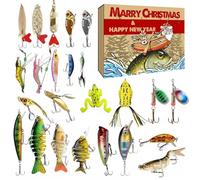 Christmas Countdown Calendar 2025 - Fishing Bait Kit | Bait for 24 Days, Holiday Freshwater Saltwater, Men, Outdoor, Adult, Easter, Seasonal, Adventure
