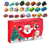 Christmas Countdown Calendar - 2025 Holiday Pull Back Car Countdown Calendar 24 Days,Stocking Stuffers for Birthday Toddler Boys Girls Party Children Daycare Family Fun Festival