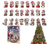 Christmas Countdown Calendar 2025,Twenty-Four-Day Christmas Countdown Calendar With Twenty-Four Collectible Two-Dimensional Kitten Ornaments - Seasonal Advent Holiday Festive Ornaments,Intended For