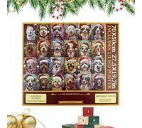 Christmas Countdown Calendar 2026 24 Days 1000 Pieces Funny Cute Animal | Cat Dog Advent Christmas Puzzle Set for Kids Boys Girls Family Party Holiday Home Living Room Playroom Dog puzzle
