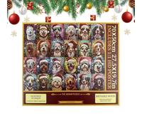 Christmas Countdown Calendar 2026 24 Days 1000 Pieces Funny Cute Animal | Seasonal Jigsaw Puzzle Board Games for Kids Boys Girls Family Party Holiday Home Living Room Playroom Dog puzzle