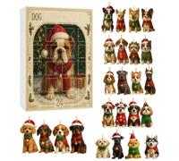 Christmas Countdown Calendar 2026 24 Days 2D Funny Cute Dog Decor | Animal Holiday Countdown Calendar Box for Kids Teens Adults Home Office Wall Window Tree Party Holiday A