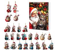 Christmas Countdown Calendar 2026 2D Acrylic Merry Christmas Cat Decoration