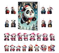 Christmas Countdown Calendar - 2026 Panda Pendants, Acrylic Ornament Set