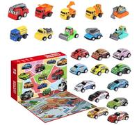 Christmas Countdown Calendar,22 Days Countdown Inertia Car,Construction Vehicle Toys | for Christmas, for Travel, for Interior, for Field