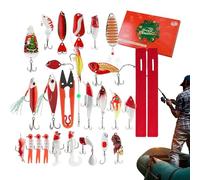 Christmas Countdown Calendar, 24 Day Countdown Calendar Fishing Tools 2025, Waterproof Fishing Equipment for Holidays Travel River Saltwater and Freshwater