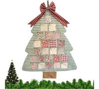 Christmas Countdown Calendar - 24 Day Fabric Advent Tree, Hanging Holiday Decoration, Handcrafted Pockets Design, Use for Home Office Family and Fun, Christmas Decor, 17.72 x 9.84 Inches