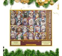 Christmas Countdown Calendar 24 Days 1000 Pieces Cute Interactive Toys | Cat Dog Advent Christmas Puzzle Set for Kids Boys Girls Family Party Holiday Home Living Room Playroom Cat puzzle