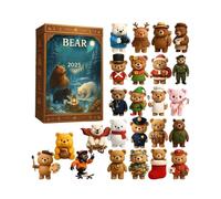Christmas Countdown Calendar | 24 Days 2D Acrylic 2025 Bear - Christmas Decorations Cartoon Animals Pendant - For Adults Wall Door Bag Backpack Party Office School