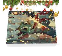 Christmas Countdown Calendar,24 Days Christmas 2d Acrylic Dragon Ornament 2025 - Decorative Pendant Party Favors for Collectors Kids Adults Indoor Wall Outdoor Window Door