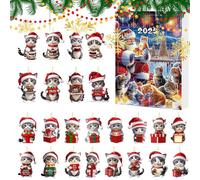 Christmas Countdown Calendar, 24 Days Christmas Countdown 2D Acrylic Cute Cats Christmas Tree Decoration, Seasonal Advent Festive Jewellery - For Men, Girls, Family, Friends, Teens, Teenagers