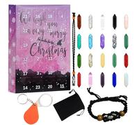 Christmas Countdown Calendar 24 Days | Christmas Crystal Advent | Stone Kit for Teen Kids Yoga Meditation Collection Holiday Learning Family