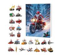 Christmas Countdown Calendar, 24 Days Christmas Ornament , 2D Acrylic Vehicle Ornament For Event Party Backpack Car