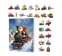 Christmas Countdown Calendar | 24 Days Christmas Ornament Advent | 2D Acrylic Vehicle Decoration for Event Backpack Display Home Party