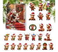 Christmas Countdown Calendar - 24 Days Christmas Theme Decorations for Parties with 2D Acrylic - Advent and Highlands Christmas Calendar 2025 - For Children Boys Girls Family Acts
