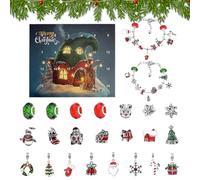 Christmas Countdown Calendar - 24 Days Jewellery Craft Set Calendar Bracelet Accessories Charm Creation Set for Teenagers Holidays Creative Set Gift