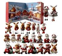 Christmas Countdown Calendar - 24 Days Plush Toy Countdowns Calendar for Holidays, Doll Decoration with Decor Design Ffor Seasonal Celebration, Party, Tree Display, 8 Inches