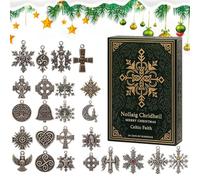 Christmas Countdown Calendar | 24 Days Seasonal Flat Acrylic - Celtic Countdown Ornaments For Christmas | for Teens Family Friends