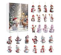 Christmas Countdown Calendar - 24 Days Snowman Advent Calendars, Christmastree Snowman Pendants | Acrylic Figurines for Kids and Adults Who Want to Share Joyful Moments