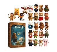 Christmas Countdown Calendar,24 Days Two-Dimensional Acrylic 2025 Bear | Christmas Countdown Decoration Holiday Calendar | For Kids Adults Window Wall Door Bedroom Living Room Office School Party