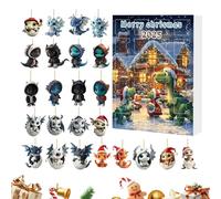 Christmas Countdown Calendar - 24 Kite Trailer Scene Decoration, Festive Flat Ornaments | Creative Set For Schoolchildren Adults Friends