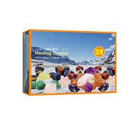 Christmas Countdown Calendar 24 Pcs Countdown Calendar Advent Natural Crystal Stone Rocks Advent For Kids & Geology Enthusiasts Xmas Gift On Clearances (Red, One Size)