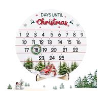 Christmas Countdown Calendar, 25 Days Till Christmas Decorations, Wooden Door Sign Calendar with Feature Upgrade, Festive Display, Holiday Decor for Fireplace Mantel Desk Display Indoor Outdoor Home