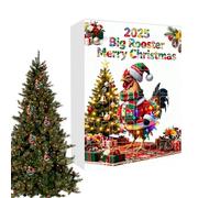 Christmas Countdown Calendar - 26x18x2.5cm Acrylic Rooster Ornament, 24 Compartment arrivalBoard, Farmhouse Decor, Holiday Keepsake | Family Tree Home Party New Year Countdown Display Joyful Fun