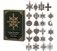 Christmas Countdown Calendar - 2D 24 Day Seasonal Remembrance with Celtic Ornaments, Door Shelf Decoration, Wall Tree for Fines