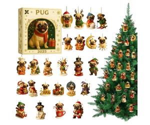 Christmas Countdown Calendar | 2D Acrylic Advent Decoration Two Dimensional | Christmas Decorations for Dogs - Seasonal Home Decoration on Wall and Window