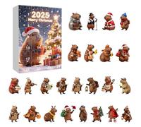 Christmas Countdown Calendar - 2D Acrylic Capybara Animal Decoration with 24 Days, Cute Christmas Countdown Figure | For Children Adults Home Desk Office School Living Room Christmas Tree De