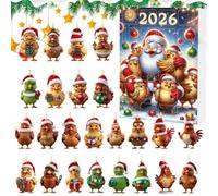 Christmas Countdown Calendar 2D Acrylic Car Chicken Decorations