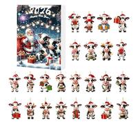 Christmas Countdown Calendar 2D Acrylic Cow Wall Ornament