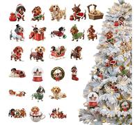 Christmas Countdown Calendar - 2D Acrylic Dog Countdown Decoration - 24 Day Dog Ornament - Pet Lover Winter Christmas Decorations