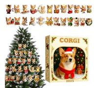 Christmas Countdown Calendar 2D Acrylic Dog Keyring - 24 Day Christmas Countdown Decoration - For Teenagers, Adults, Seasonal Holidays, Thanksgiving, Halloween