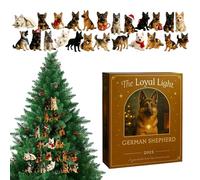 Christmas Countdown Calendar - 2D Acrylic Dog Pendant, 24 Days Interactive Holiday Countdown, Fun Festive Decor for Kids Girls Boys Adults Puppy Lovers, Colorful Home Display, 10.24x7.09 Inches