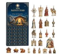 Christmas Countdown Calendar 2D Acrylic Jesus Nativity Scene Pendants
