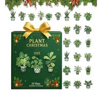Christmas Countdown Calendar | 2D Acrylic Plant Decoration,24 Days Plant Ornaments | for Gardening Lover Home Wall Window Seasonal Display