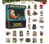 Christmas Countdown Calendar | 2D Acrylic Retro Decoration | Santa Christmas Countdown Decor 24 Days | for Teens Kids Adults Holiday Seasonal Halloween Thanksgiving Easter