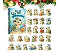 Christmas Countdown Calendar 2D Acrylic Sea Turtle Car Collectible Figurine
