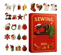 Christmas Countdown Calendar - 2D Flat Sewing Accessories - 24 Days Countdown Calendar For Christmas - For Holiday Birthday Party Entrance Shops Living Room Bedroom Kitchen Car Keychain