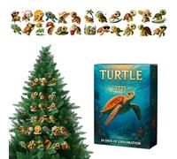 Christmas Countdown Calendar, 2D Tortoise 2025 Home Decoration - Cute Animal Figures Christmas Calendar - For Children Backpack Mobile Phone Keyring Birthday Party Car Bedroom