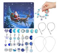 Christmas Countdown Calendar | 31 Fields Bracelet Necklace Set - Dream Jewellery with Charm Beads for Family Daughters Girlfriends Sisters