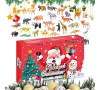Christmas Countdown Calendar - 32 Pieces Realistic Animal Figures | 24 Day Christmas Animals Countdown Toys, Wild Animal Advent Toys for Shelf Display