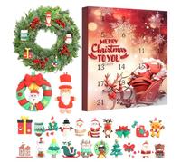 Christmas Countdown Calendar - 3D Resin Collectible Figures Set | Creative Hanging Ornaments | 24 Day Advent Box | Perfect Festive for Home, Party, Family, Winter Celebration