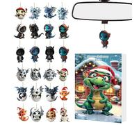Christmas Countdown Calendar - Acrylic Dragon Baby Ornaments | 24 Day Toy Ornament Decor | Cute 2D Flat Keepsake For Family, Adults, Kids, Teens, Friends, Students For Holiday Wall Desk Tree Cla