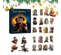 Christmas Countdown Calendar - Acrylic Festive Joyful 2D - 24 Days Countdown Cat Calendar,for Party Festival Holiday Gathering Activities Women Men Adults Kids Family
