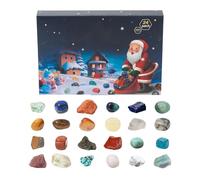 Christmas Countdown Calendar Advent, 21.5x14.8x3cm Crystal Calendar Advent, Minerals Collection Ore Gem 24 Day Effortless To Use For Kids Women Men Teen Boys Girls Party Home Decor Holiday Season